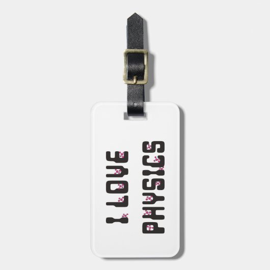 Ik hou van natuurkunde bagagelabel (Voorkant verticaal)