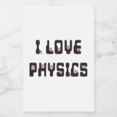 Ik hou van natuurkunde voedselcontainer etiket (Enkel label)