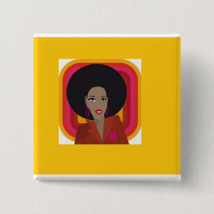 Ik hou van natuurlijke diva-stijl vierkante button 5,1 cm