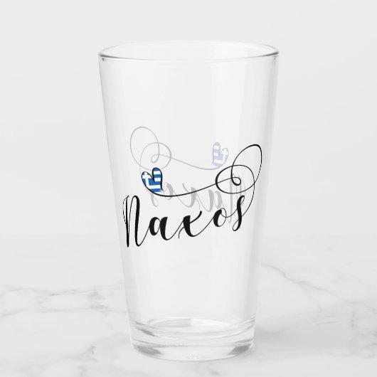 Ik hou van Naxos, Griekse vlag Glas (Achterkant)