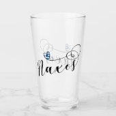 Ik hou van Naxos, Griekse vlag Glas (Voorkant)