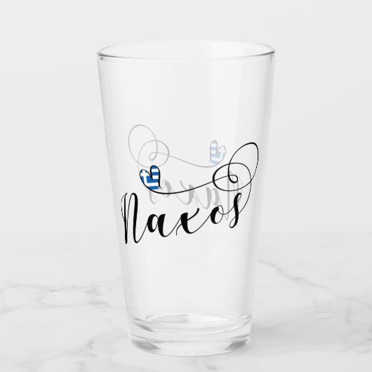 Ik hou van Naxos, Griekse vlag Glas (Voorkant)