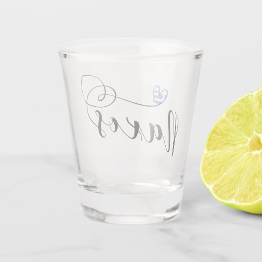 Ik hou van Naxos, Griekse vlag Shot Glas (Achterkant)