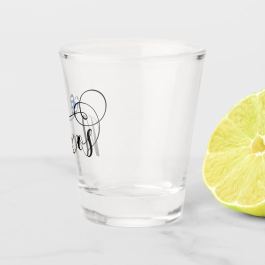 Ik hou van Naxos, Griekse vlag Shot Glas (Rechts)