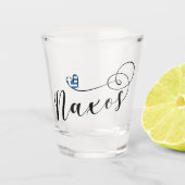 Ik hou van Naxos, Griekse vlag Shot Glas (Voorkant)