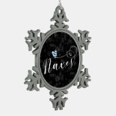 Ik hou van Naxos, Griekse vlag Tin Sneeuwvlok Ornament (Links)