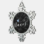 Ik hou van Naxos, Griekse vlag Tin Sneeuwvlok Ornament (Rechts)
