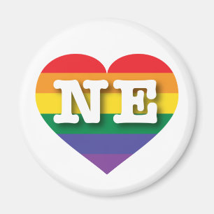 Ik hou van Nebraska Gay Pride Rainbow Heart Magneet