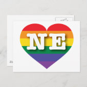 Ik hou van Nebraska Rainbow Heart Briefkaart (Voorkant / Achterkant)