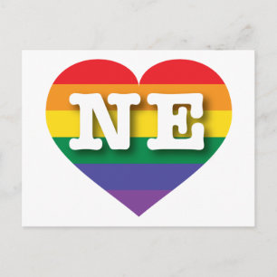 Ik hou van Nebraska Rainbow Heart Briefkaart