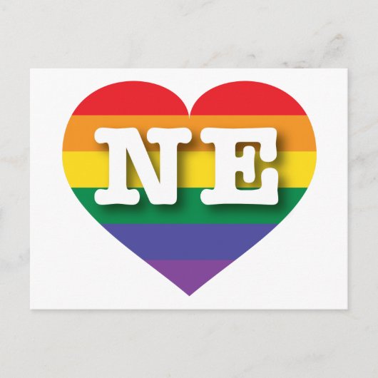 Ik hou van Nebraska Rainbow Heart Briefkaart (Voorkant)