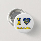Ik hou van Nebraska Ronde Button 3,2 Cm (Voorkant /achterkant)