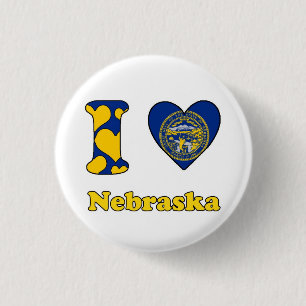 Ik hou van Nebraska Ronde Button 3,2 Cm