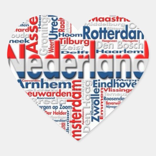 "Ik hou van Nederland" Hart Sticker (Voorkant)