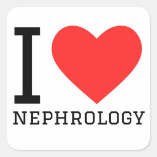 Ik hou van nefrologie vierkante sticker