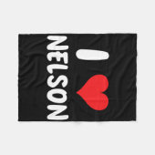 Ik hou van Nelson - Hart - Naam Fleece Deken (Voorkant (Horizontaal))