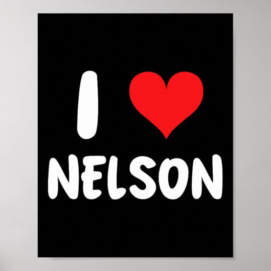 Ik hou van Nelson - Hart - Naam Poster (Voorkant)