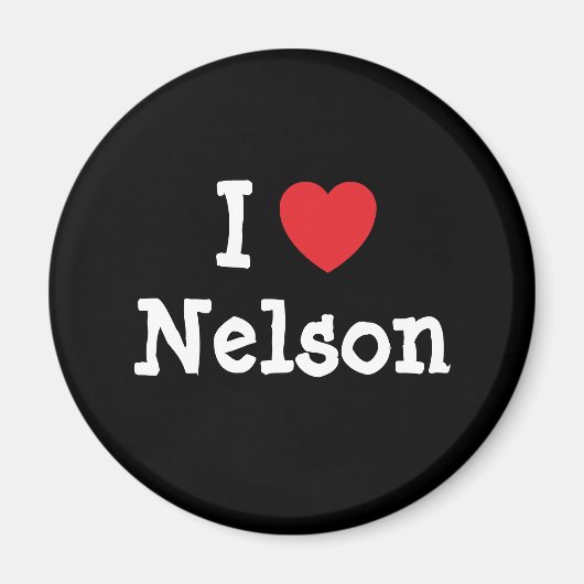 Ik hou van Nelson hart op maat gepersonaliseerd Magneet (Voorkant)