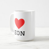 Ik hou van neon vissen koffiemok (Voorkant links)
