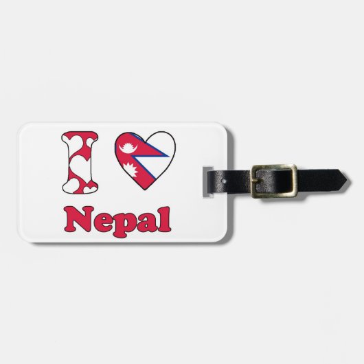 Ik hou van Nepal Bagagelabel (Voorkant horizontaal)