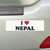 Ik hou van Nepal Bumpersticker (Op auto)