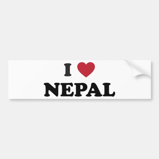 Ik hou van Nepal Bumpersticker (Voorkant)