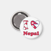 Ik hou van Nepal Magneet (Voorkant / Achterkant)