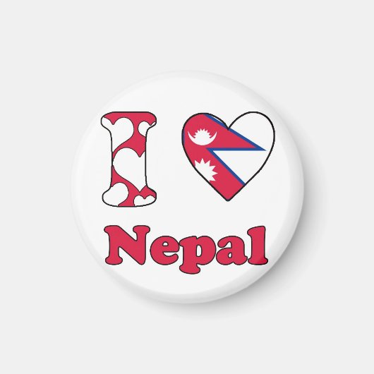 Ik hou van Nepal Magneet (Voorkant)