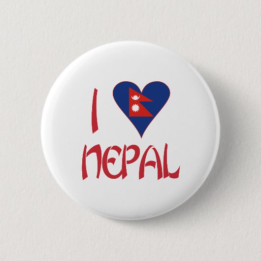 Ik hou van Nepal Ronde Button 5,7 Cm (Voorkant)