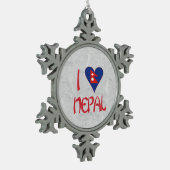 Ik hou van Nepal Tin Sneeuwvlok Ornament (Links)
