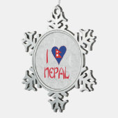 Ik hou van Nepal Tin Sneeuwvlok Ornament (Rechts)