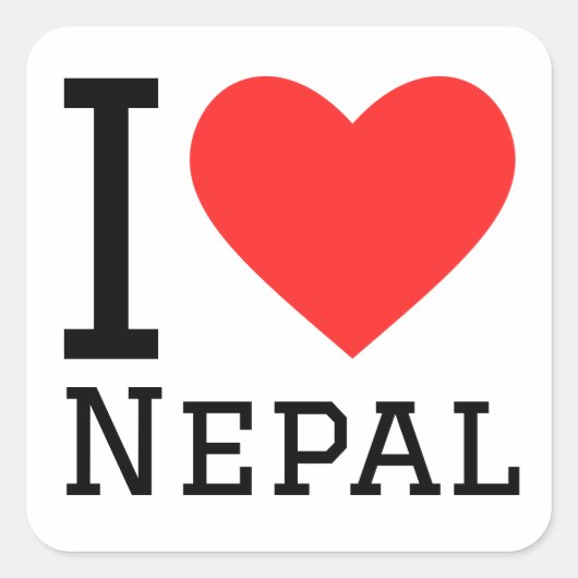 Ik hou van Nepal Vierkante Sticker (Voorkant)