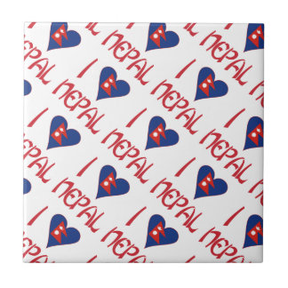 Ik hou van (Nepalese Hart Vlag) Nepal Tegel Tegeltje