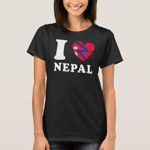 Ik hou van Nepalese hartvlag Nepal T-shirt