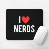 Ik hou van nerds Funny Geeky Graphic Heart Nerd Muismat (Met muis)