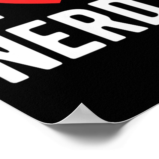 Ik hou van nerds Funny Geeky Graphic Heart Nerd Poster (Hoek)