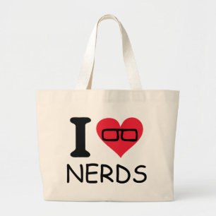 ik hou van nerds grote tote bag