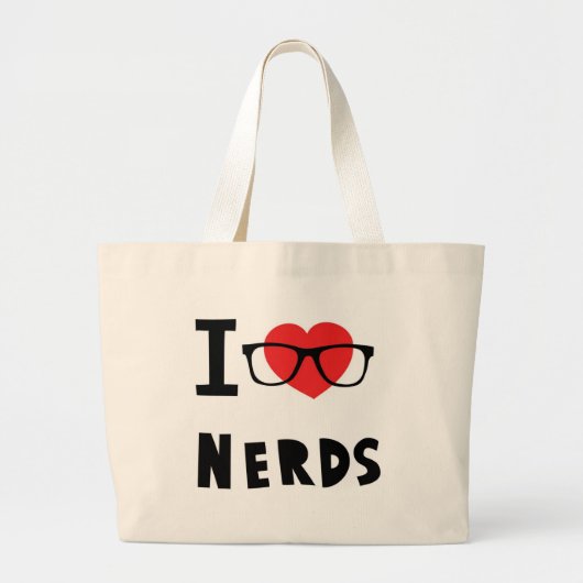 Ik hou van nerds grote tote bag (Voorkant)