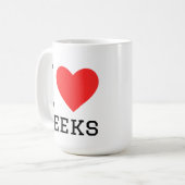 Ik hou van nerds koffiemok (Voorkant links)