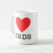 Ik hou van nerds koffiemok (Voorkant links)