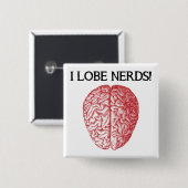 Ik Hou Van Nerds Leuk Grappige Knop Speld Vierkante Button 5,1 Cm (Voorkant /achterkant)