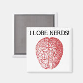 Ik hou van nerds leuk koelkastmagneetje magneet (Voorkant / Achterkant)
