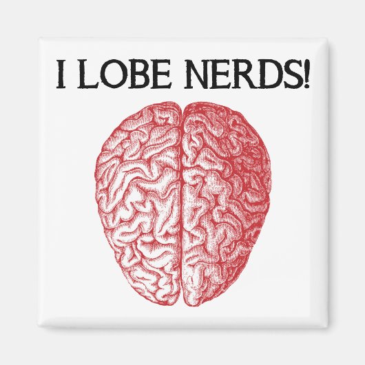 Ik hou van nerds leuk koelkastmagneetje magneet (Voorkant)
