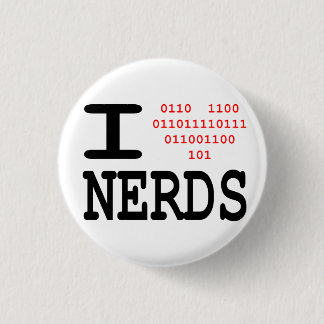 Ik hou van Nerds Ronde Button 3,2 Cm