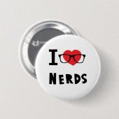 Ik hou van nerds ronde button 5,7 cm (Voorkant /achterkant)