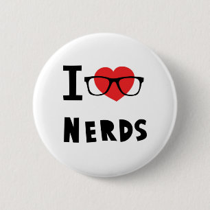 Ik hou van nerds ronde button 5,7 cm
