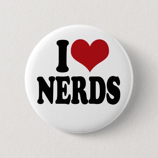 Ik hou van nerds ronde button 5,7 cm (Voorkant)