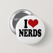 Ik hou van nerds ronde button 5,7 cm (Voorkant /achterkant)