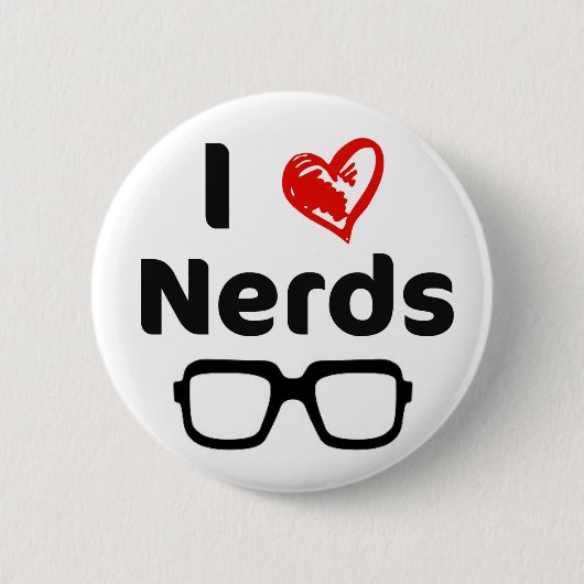Ik hou van nerds ronde button 5,7 cm (Voorkant)