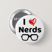 Ik hou van nerds ronde button 5,7 cm (Voorkant /achterkant)